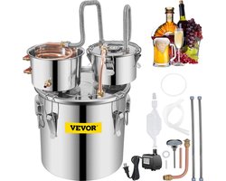 VEVOR Water Alcohol Distiller - 32L Destillatie Plant -Roestvrijstalen Liquor Distilling Distiller Complete Set Inbegrepen -Eindproducten Fruit Wijnen, Whisky, Liquor, Champagne, Wodka -Zilver VEVOR Water Alcohol Distiller - 32L Destillatie Plant -Roestvrijstalen Liquor Distilling Distiller Complete Set Inbegrepen -Eindproducten Fruit Wijnen, Whisky, Liquor, Champagne, Wodka -Zilver