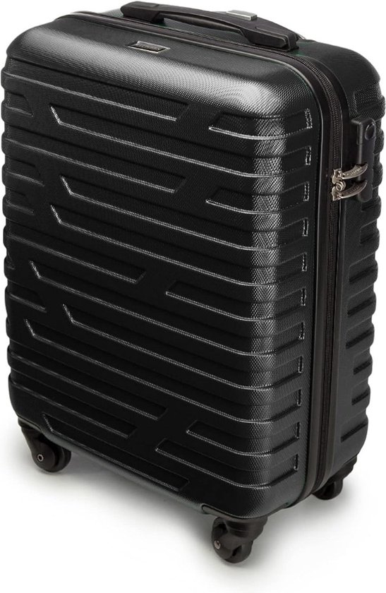 WITTCHEN GROOVE Line lijn Grote koffer Lichte bagage Reiskoffer Harde bagage ABS Cijferslot Telescopisch handvat 4 zwenkwielen Maat LBeige KLM/Transavia/easyJet/Corendon Dutch Airlines