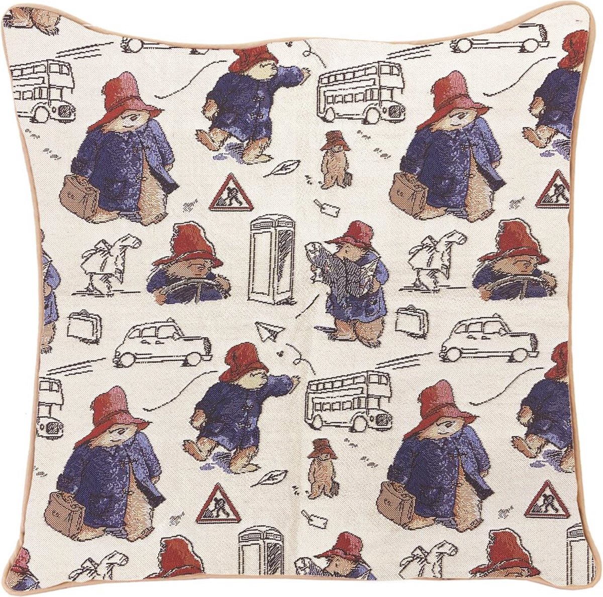 Signare Kussenhoes - Luxe gobelinstof - Paddington Bear - Beertje Paddington - 45x45 cm multi