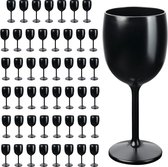 Herbruikbare wijnglazen in zwart selecteerbaar 6, 12, 24 of 48 stuks champagneglas champagnefluiten champagneglas champagneglazen inhoud, grootte: 48 stuks