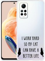 Cazy Hoesje geschikt voor Xiaomi Redmi Note 12 Pro 4G Royalty Cat Zwart