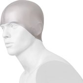NIVIA 4127SL Unisex-Adult Classic Silicone Swimming Cap ( White/Silver, Material-Plastic ) Protecting Hair | Sun Exposure | Durable