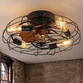 RETRO Plafondventilator met verlichting incl. afstandsbediening – slaapkamer plafonniere met ventilator plafond lamp