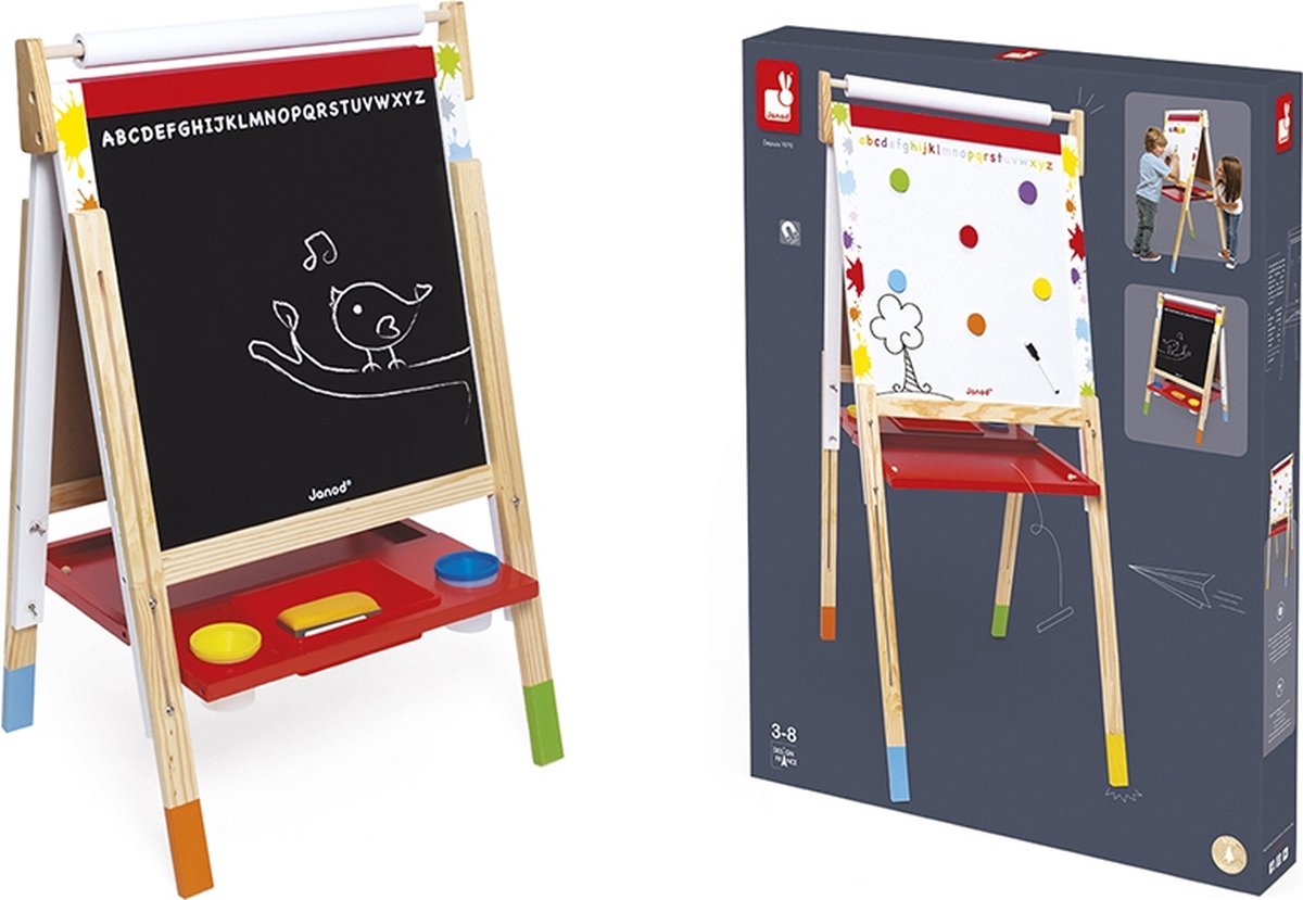 Janod - Schoolbord - Verstelbaar krijtbord/whiteboard