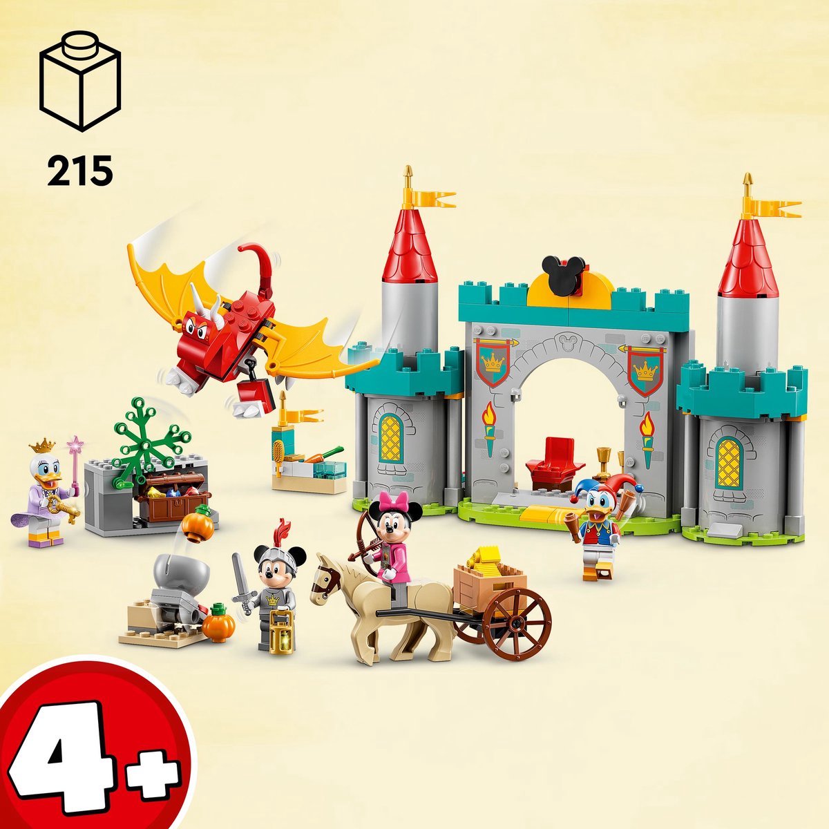 LEGO® ǀ Disney Mickey and Friends – Mickey and Friends Kasteelverdedigers 10780 bouwset; stimuleer kinderen om een kasteel te bouwen en de schat te vinden met deze creatieve set; leuk cadeau voor kinderen vanaf 4 jaar (215 onderdelen) — cadeau in Spellen & Speelgoed - foto 6