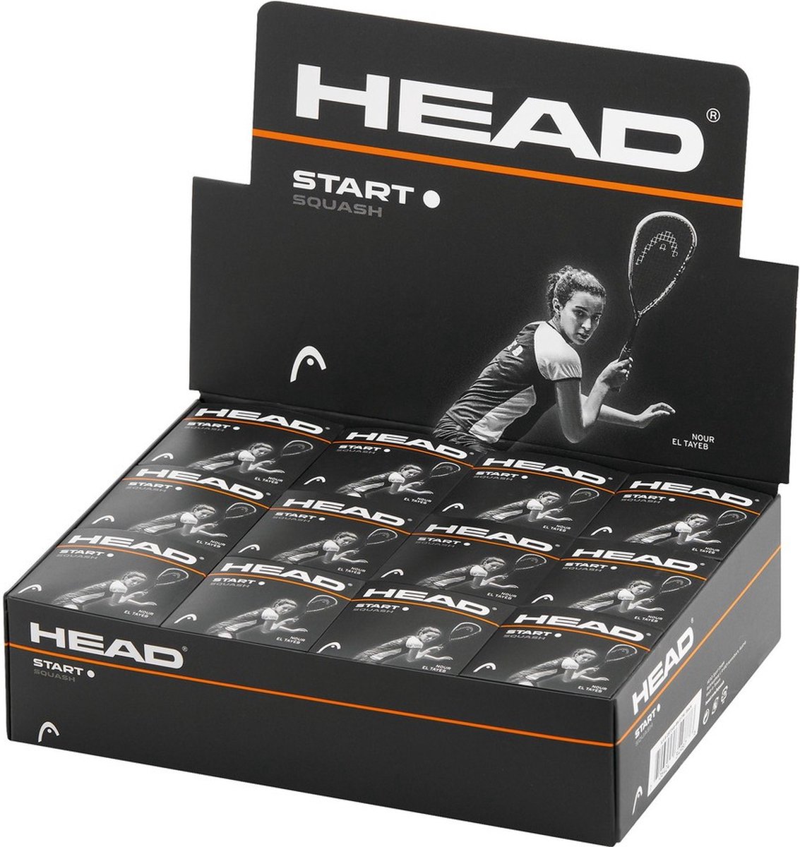 Head Start Squash Balls Single Dot Box of 12 Multikleur