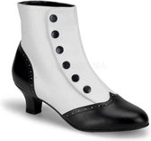 EU 36 = US 6 | FLORA-1023 | 2 Heel Button Spat Ankle Boot