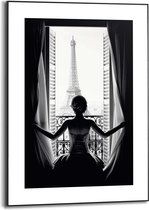 Schilderij Vrouw in Parijs 70x50 cm