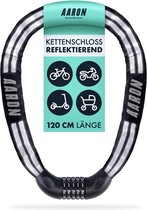 Reflect Fietsslot met 5-cijferige code, 120 cm kettingslot van staal en hoog veiligheidsniveau, slot voor e-bike, mountainbike, trekkingfiets, toerfiets, racefiets, in smudge