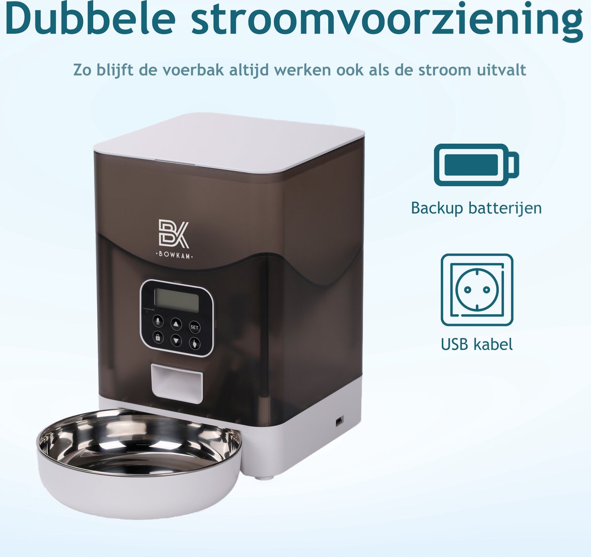 Afbeelding 2 van Bowkam Automatische Voerbak – Voerbak – Voerautomaat – Voerbak Kat – Voerbak Hond – Voerautomaat Kat – Zwart