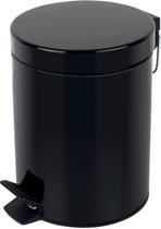 seau Sydney poubelle noire poubelle à pédale - 3 litres - avec seau intérieur amovible