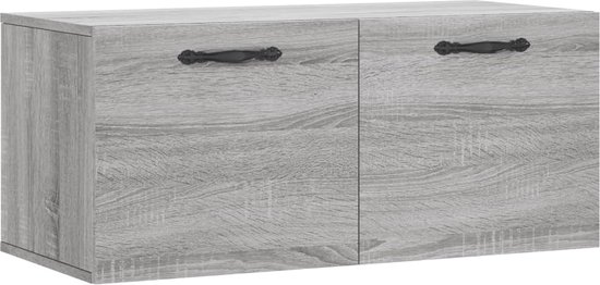 vidaXL - Wandkast - 80x36,5x35 - cm - bewerkt - hout - grijs - sonoma - eikenkleurig
