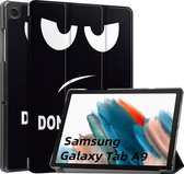 Case2go - Tablet hoes geschikt voor Samsung Galaxy Tab A9 (2023) - Tri-fold hoes met auto/wake functie - 8 inch - Don't touch me
