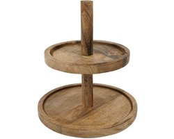 Etagére - 2 laags - Mango Hout - 25 x 26 cm - VI Online Products