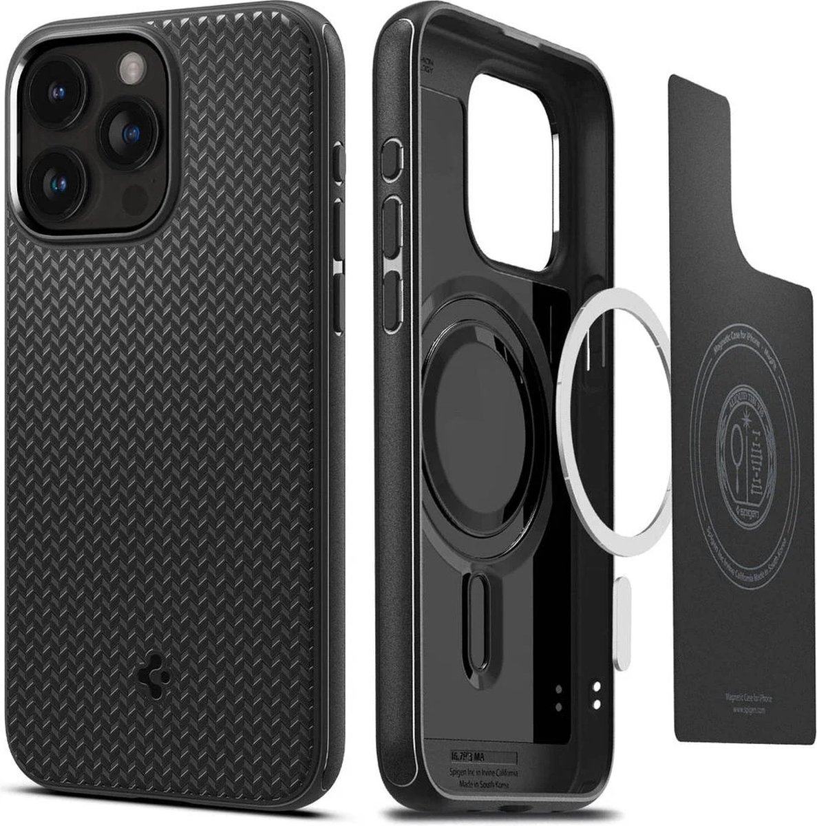 Spigen Geschikt voor Apple iPhone 15 Pro Max - Back Cover - Geschikt voor Mag Hoesje Zwart