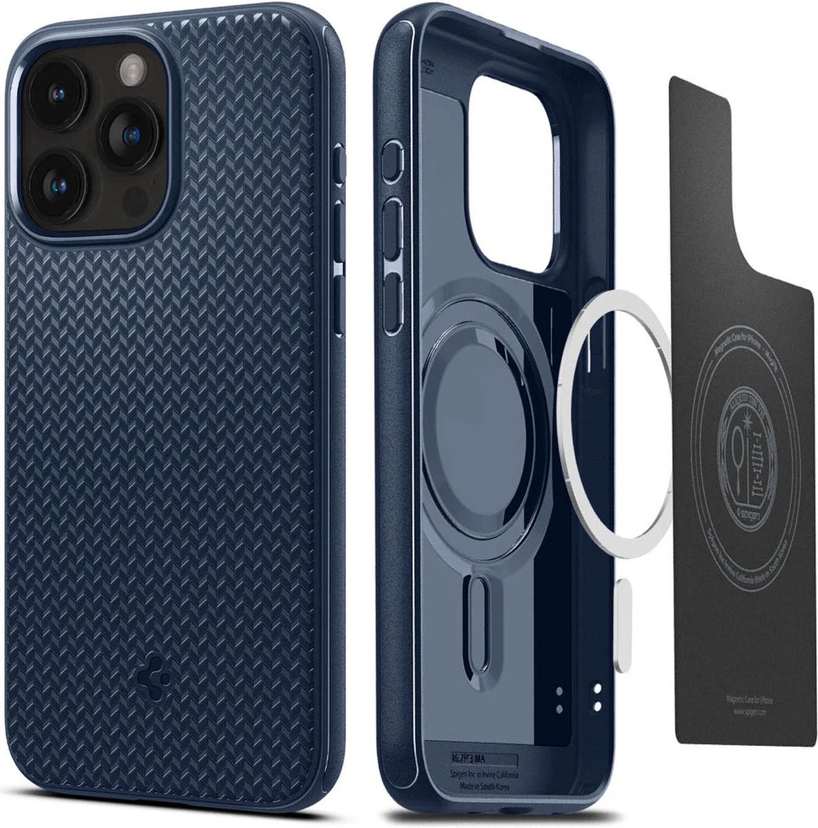 Spigen Geschikt voor Apple iPhone 15 Pro Max - Back Cover - Geschikt voor Mag Hoesje Blauw