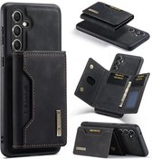 CaseMe - Telefoonhoesje geschikt voor Samsung Galaxy S23 FE - Back Cover - Met Magnetische Pasjeshouder - Zwart