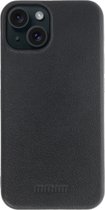 Minim Hoesje Echt Leer Geschikt voor Apple iPhone 15 Plus - Lederen Back Cover - Zwart