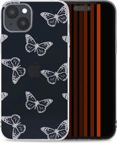 iMoshion Hoesje Geschikt voor iPhone 15 Plus Hoesje Siliconen - iMoshion Design hoesje - Grijs / Butterfly