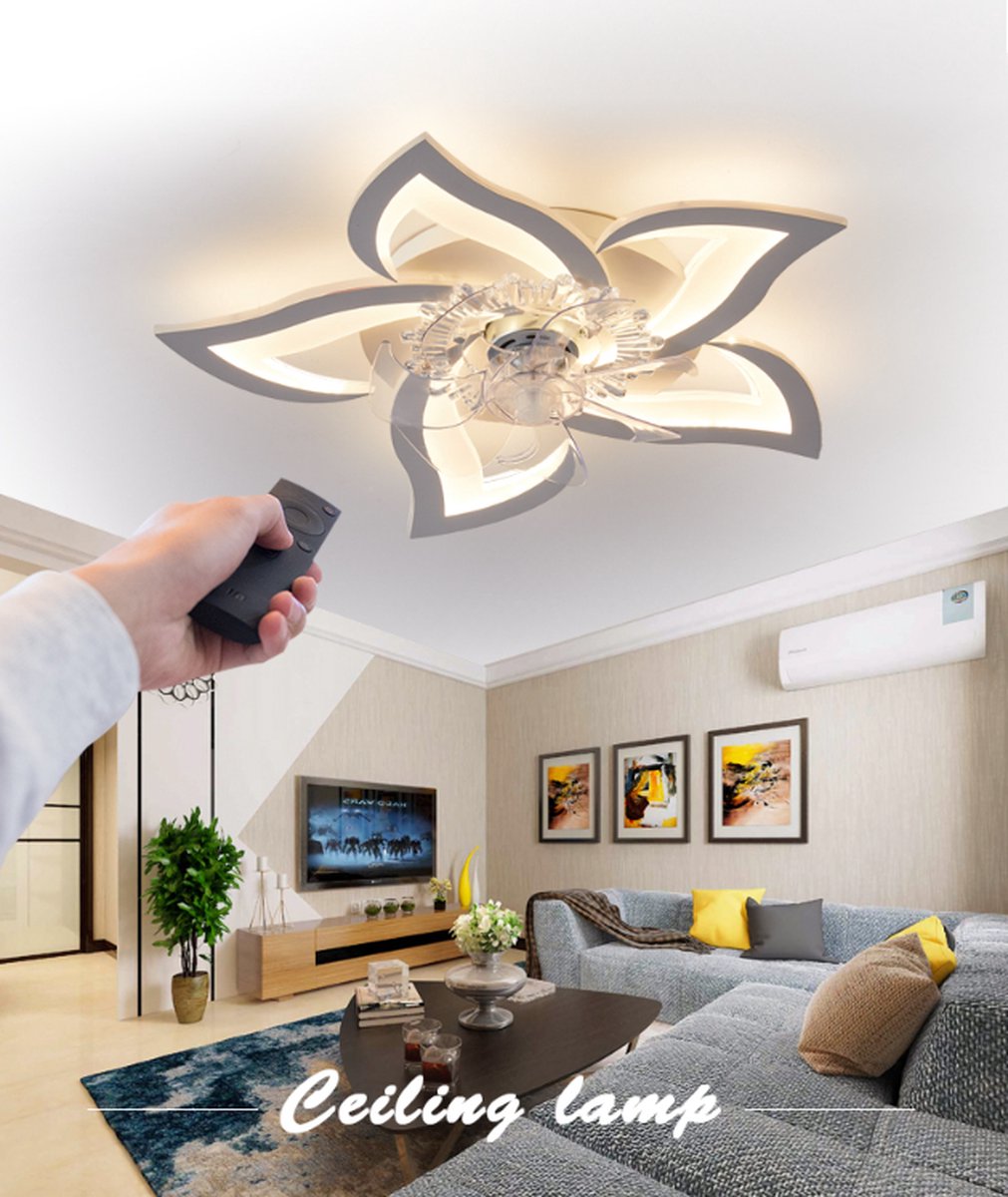 UnicLamps LED Bluetooth - Plafonnier 5 étoiles avec ventilateur - Avec  télécommande -... | bol.com