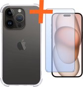 Coque antichoc iPhone 15 Pro Max avec protecteur d'écran - iPhone 15 Pro Max transparente résistante aux chocs avec verre de protection