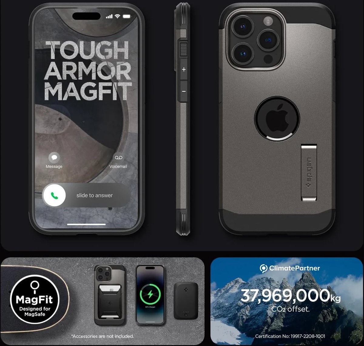 Coque Tough Armor MagSafe iPhone 14 Pro Max Gunmetal Spigen - Cdiscount  Téléphonie