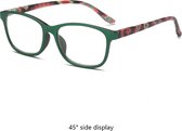 Leesbril groen en multikleur sterkte +1