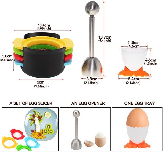 mizikuu 4-in-1 eiersnijder, eisnijgereedschap van roestvrij staal, draagbare eierverdeler, snijdraden met eieropener, eierdopje voor mozzarellasnijder, aardbeien, kiwi's, tomaten, gekookte eieren mizikuu 4-in-1 eiersnijder, eisnijgereedschap van roestvrij staal, draagbare eierverdeler, snijdraden met eieropener, eierdopje voor mozzarellasnijder, aardbeien, kiwi's, tomaten, gekookte eieren