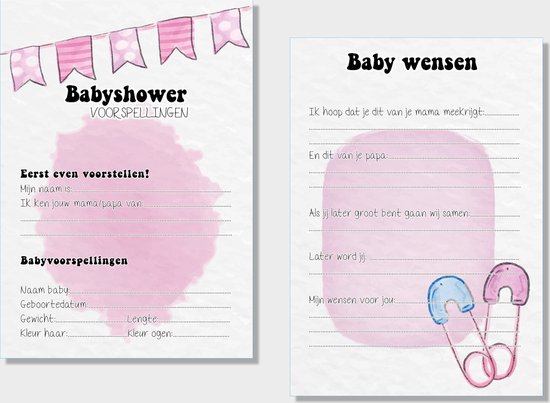 20x leuke babyshower invulkaarten (A5 formaat) babyshower 6