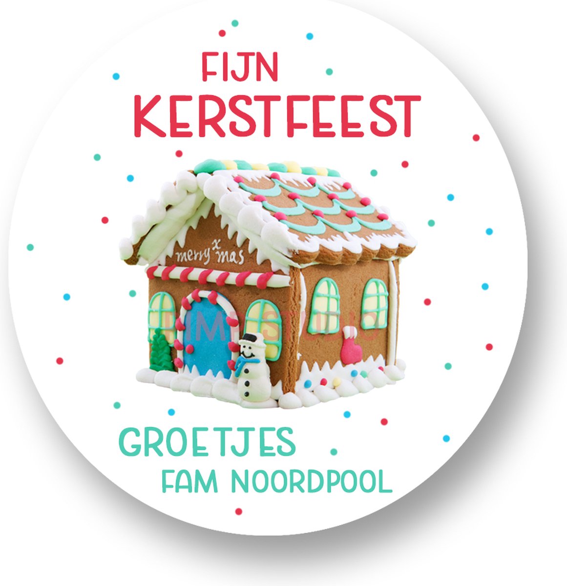 Sluitzegels Kerst met naam - Gingerbread House - Sluitstickers Pimp Studio