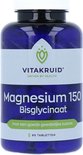 Vitakruid Magnesium 150 Bisglycinaat met 90 tabletten in een donkerblauwe pot.