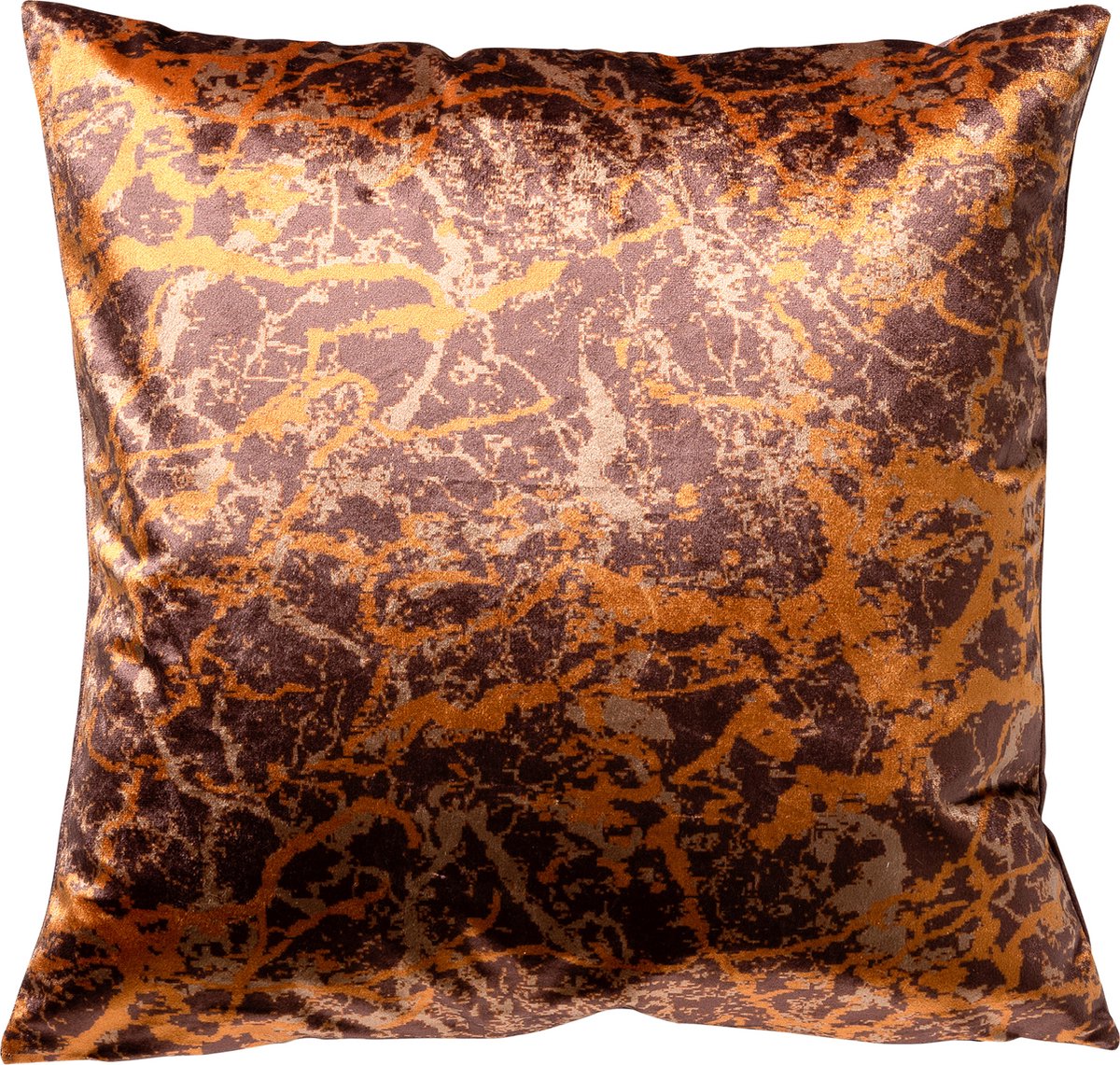 Dutch Decor MARIN - Sierkussen 45x45 cm - velvet - Cappuccino - multicolour - Inclusief binnenkussen - Luxe kussens voor woonkamer & bank Bruin