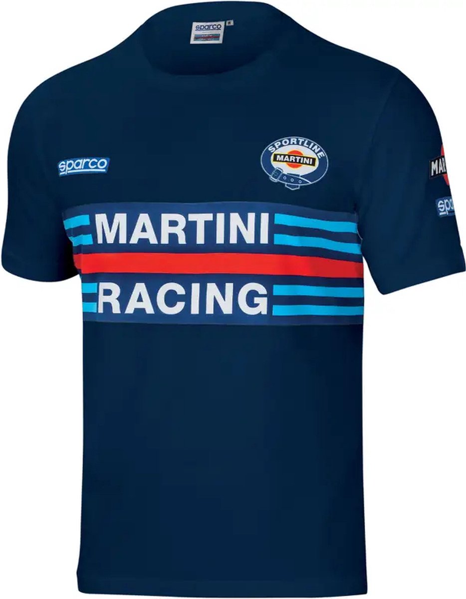 Sparco Martini Racing Martini Racing T-Shirt - Marineblauw/Wit/Zwart
