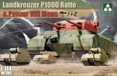 1:144 Takom 3001 Landkreuzer P1000 Ratte & Panzer VIII Maus Plastic Modelbouwpakket