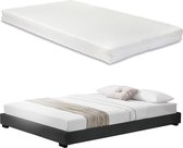 Bedframe Florianne - Modern kunstleer bedframe - met matras - 140x200 - Zwart