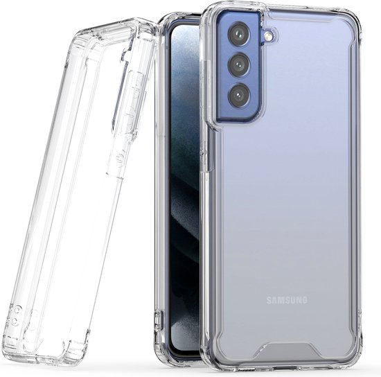 Podec Hoesje geschikt voor Samsung Galaxy S21 FE Doorzichtig Telefoonhoesje - Anti-Shock Case S21FE Cover met 1x Screenprotector