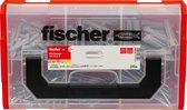 Jeu de chevilles Fischer FixTainer - Chevilles SX Plus 6,8 et 10 mm avec vis - Cheville puissante pour surfaces pleines et perforées - 210 pièces