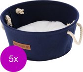 Pets Dreamteam Mand Rond Vilt - Dierenmand - Ø39x17 cm Antraciet - 5 stuks