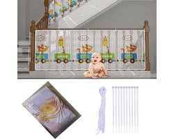 3M veiligheidsnet trappen voor kinderen, dik schattig dierentrapbescherming veiligheidsnet, trapleuningbescherming voor baby's en huisdieren (300 L x 78 H)