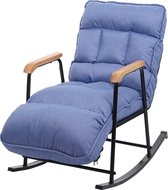 Schommelstoel MCW-K40, schommelstoel, relaxfunctie metaal ~ stof/textiel blauw