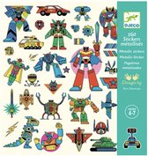 Djeco - Metallic stickers Robots - 160 stuks