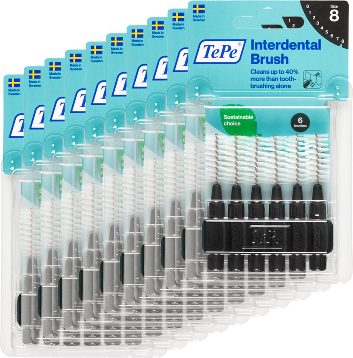 10x TePe Ragers 1,5 mm Zwart blister à 6 stuks