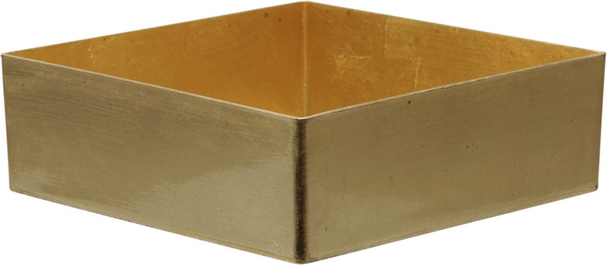 Othmar Decorations dienblad/plateau/tray - goud - 20 x 20 cm - kunststof - vierkant