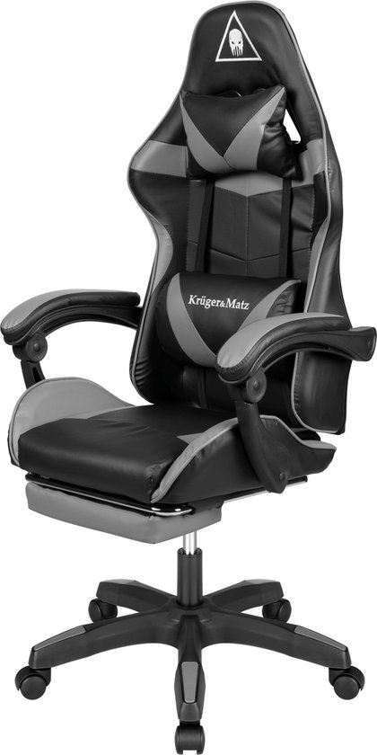 Krüger&Matz Warrior GX-150 Gamingstoel Grijs-Zwart - Krüger&Matz - €99,00