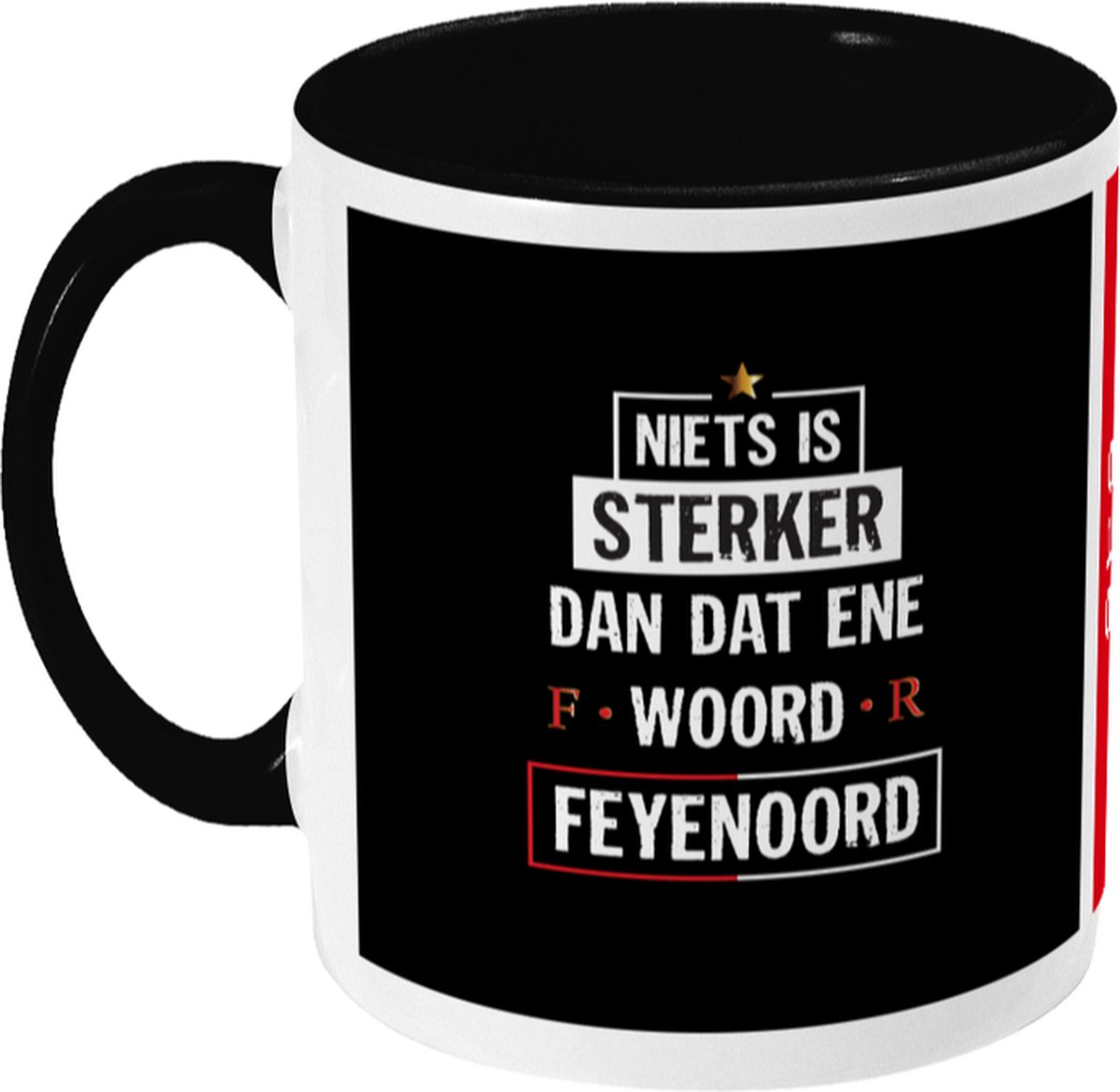 Feyenoord Mok - Dat Ene Woord - Koffiemok - Rotterdam - 010 - Voetbal - Beker - Koffiebeker - Theemok - Zwart - Limited Edition