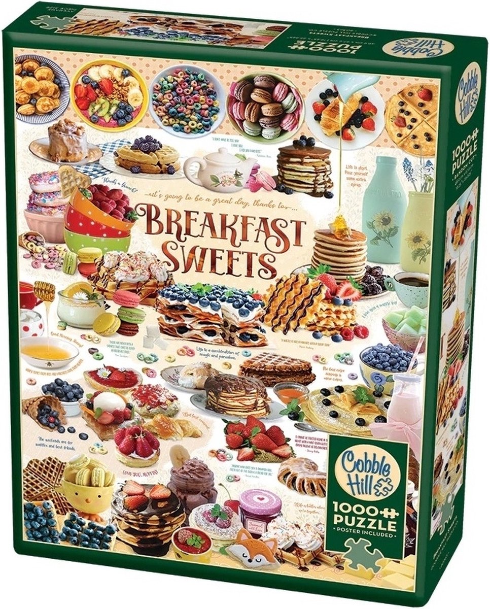 Cobble Hill puzzel ontbijt zoetigheden 1000 stukjes puzzelplezier.