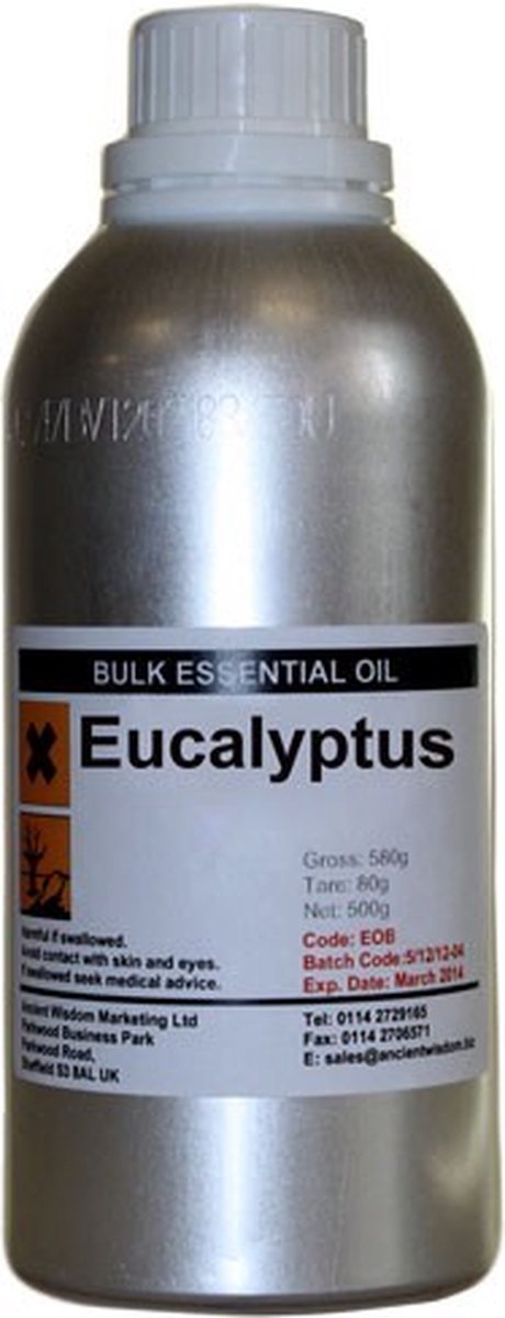 Goedkoopste Etherische Olie Eucalyptus 500ml - 100 Essentiële Eucalyptus Olie - Etherische Oliën in Bulk - Aromatherapie - Diffuser Olie