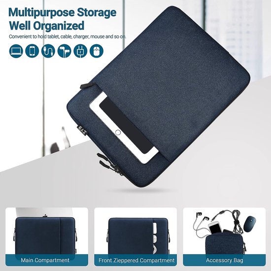 HEDUGO Laptophoes Compatibel met 15-16 Inch MacBook Air/Pro HP Asus Acer Laptophoes met Rits Accessoire Pocket Gewatteerde Computer Pouch Cover Beschermend voor 15-16 Inch Laptop HEDUGO Laptophoes Compatibel met 15-16 Inch MacBook Air/Pro HP Asus Acer Laptophoes met Rits Accessoire Pocket Gewatteerde Computer Pouch Cover Beschermend voor 15-16 Inch Laptop