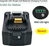 Makita 18v vervangende accu - 6.0Ah - BL1860 - Led display - 6000mAh - compatibel 18v batterij voor Makita power tools