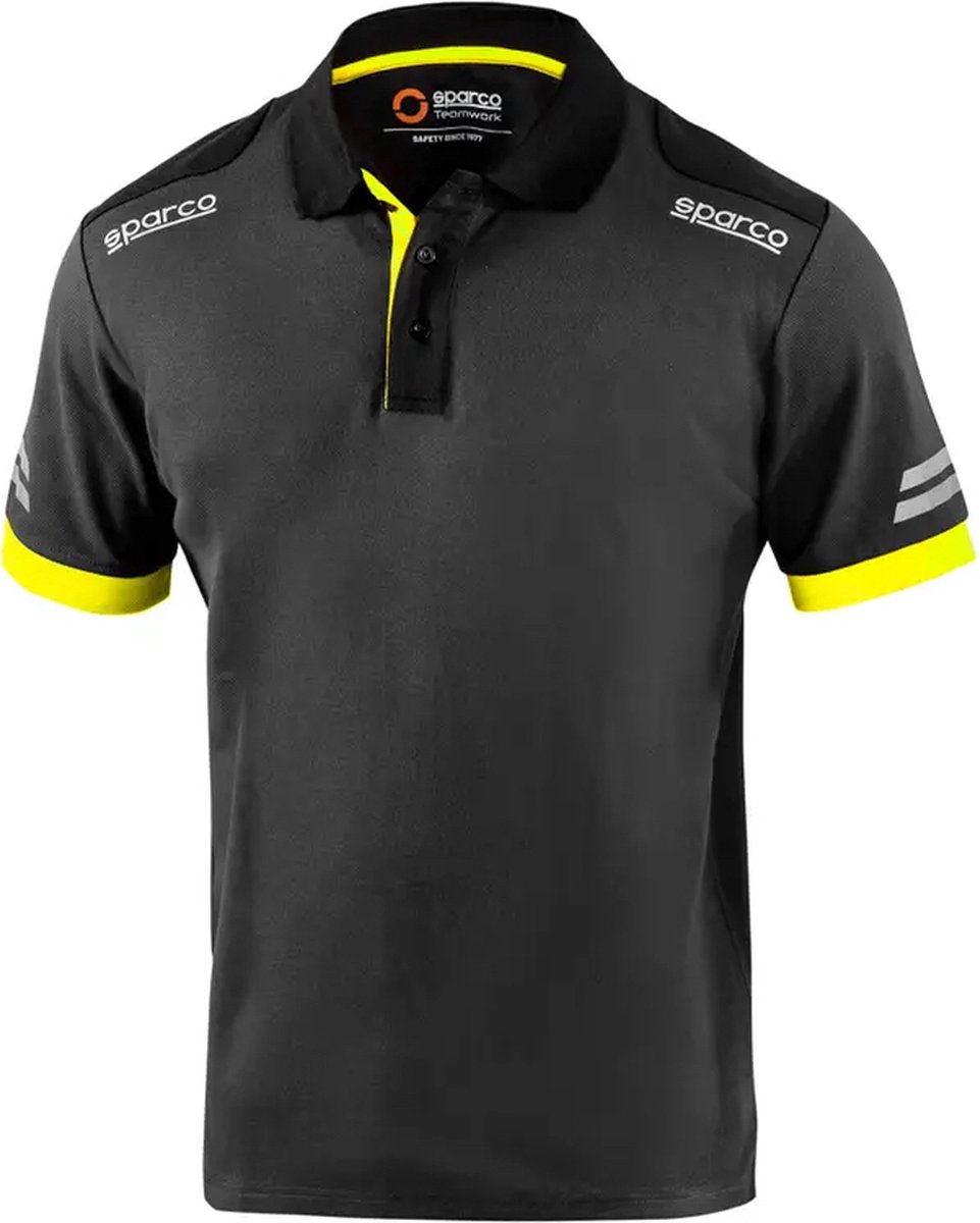 Sparco TECH Polo Grijs/Geel Polo maat L